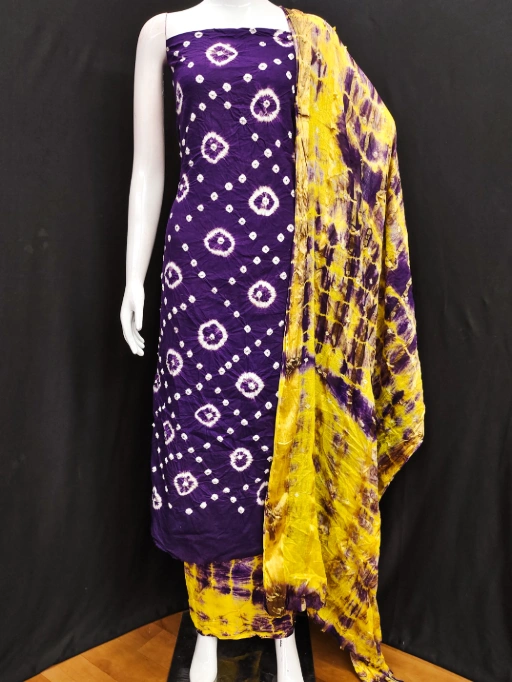 Daily Wear Bandhani Cotton Printed Dress Material