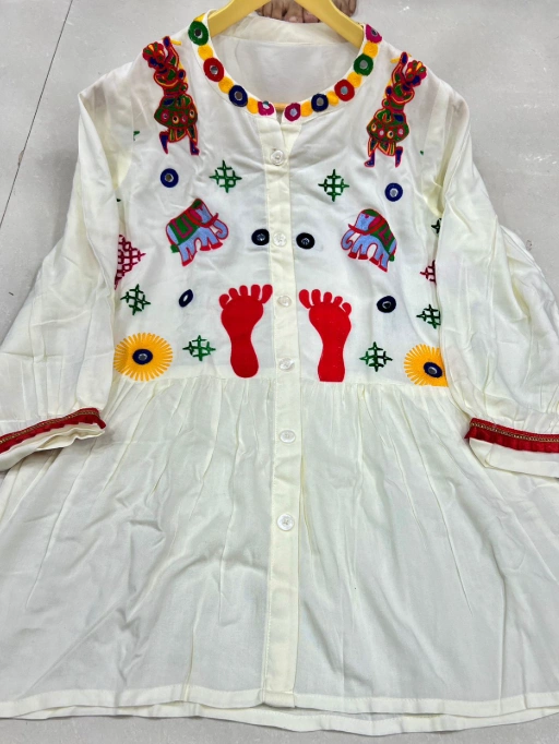 Katchi Work Navratri Wear Tunic Tops