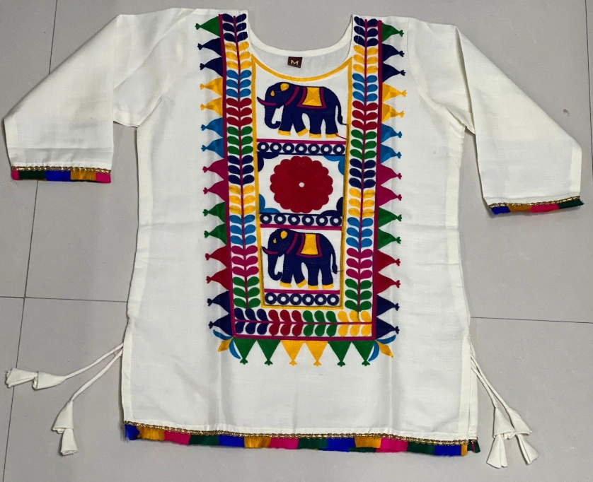 Katchi Work Navratri Wear Tunic Tops