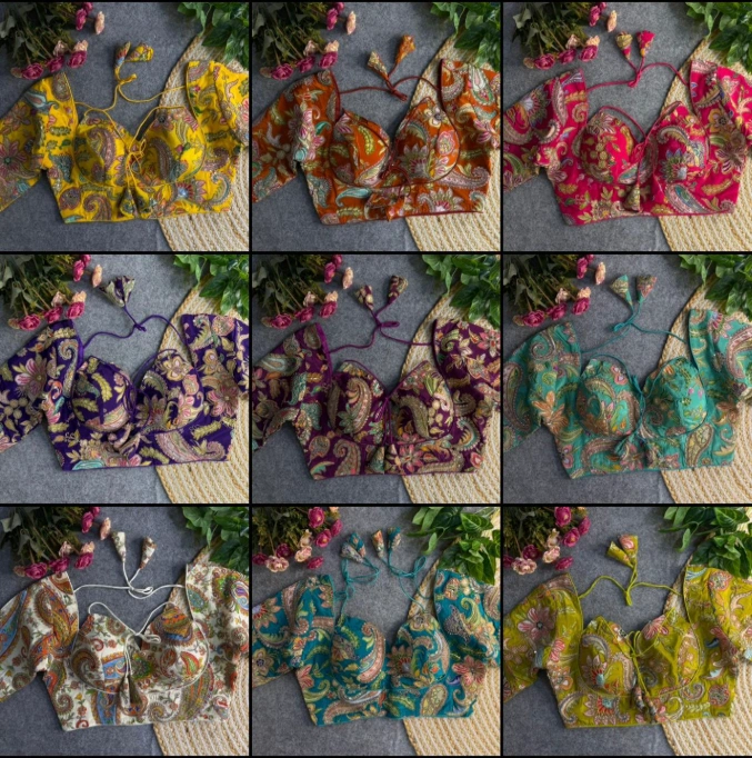 Position Print Codding Work Wedding Wear Blouse
