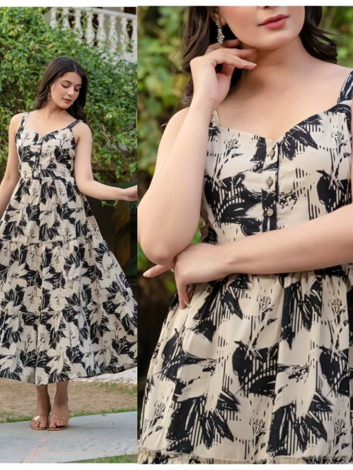 Stylish Printed Maxi Frock for Rainy Season
