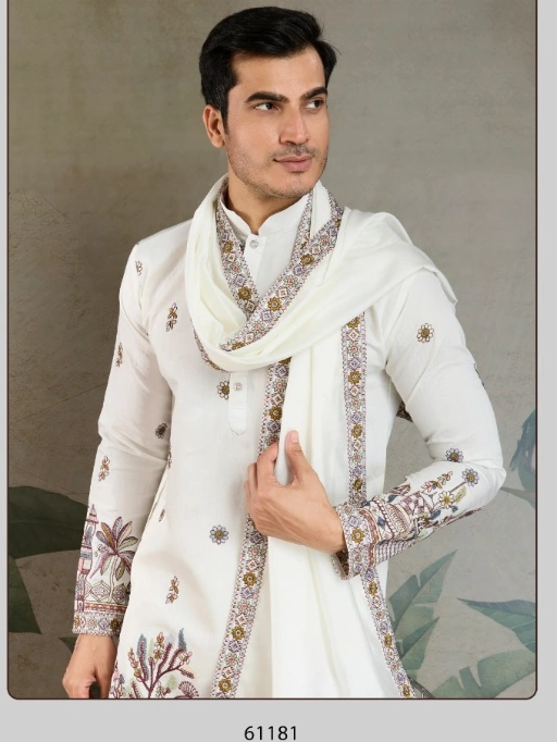 Buy Traditional Men's Rajwadi Kurta With Dupatta