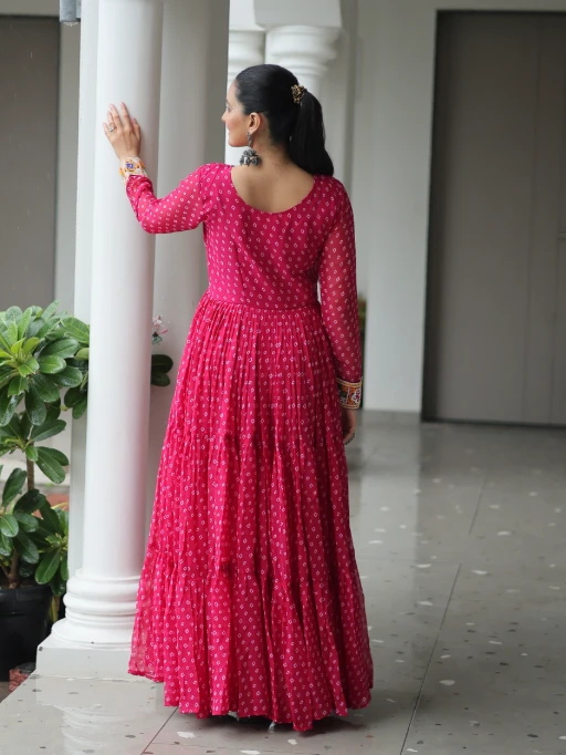 Bandhni Printed Navratri Big Flair Gown
