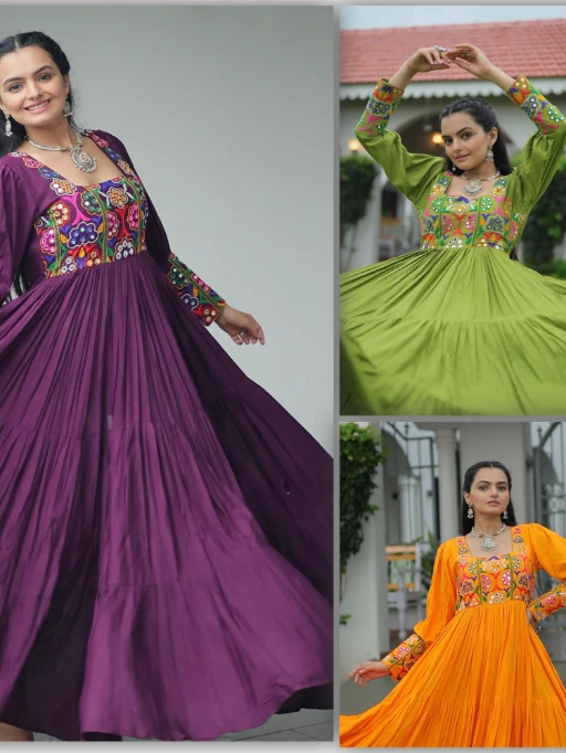 Big Flair Katchi gamthi Work Navratri Wear Gown
