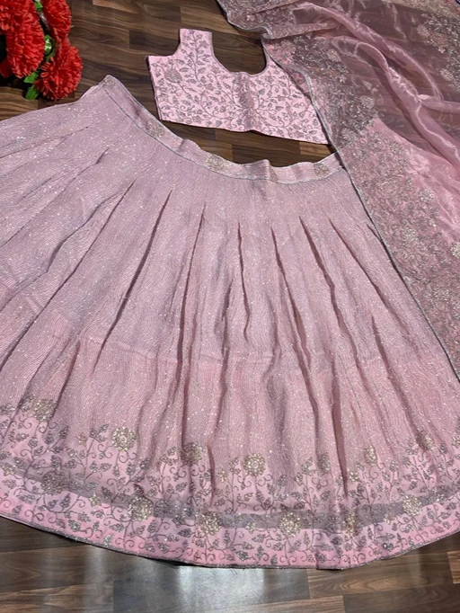 Bollywood Style Baby Pink Party Lehenga