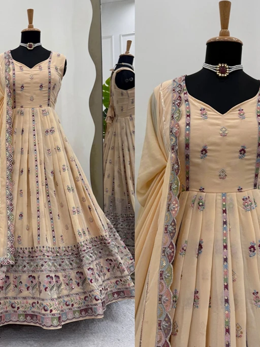Bollywood Style Pastel Color Anarkali Suit for Wedding