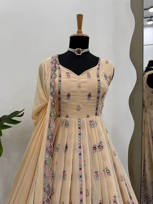 Bollywood Style Pastel Color Anarkali Suit for Wedding