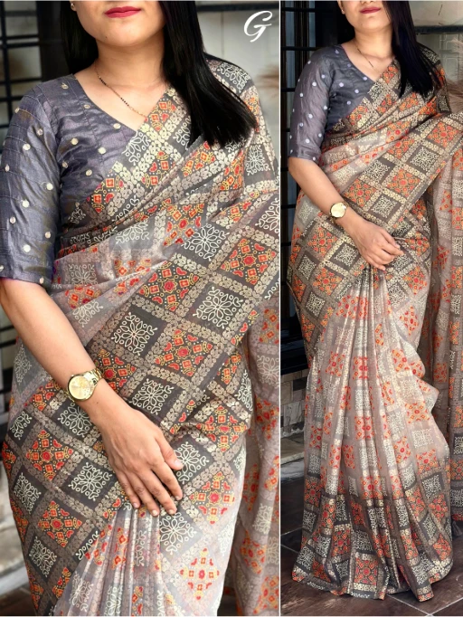 Buy Bandhni Printed Saree with Gotta Patti Work Under 1000