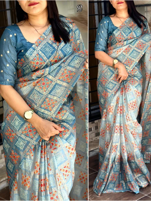 Buy Bandhni Printed Saree with Gotta Patti Work Under 1000