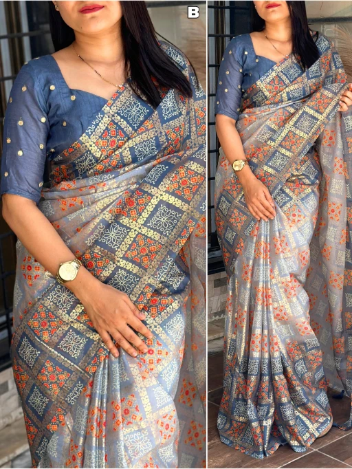 Buy Bandhni Printed Saree with Gotta Patti Work Under 1000