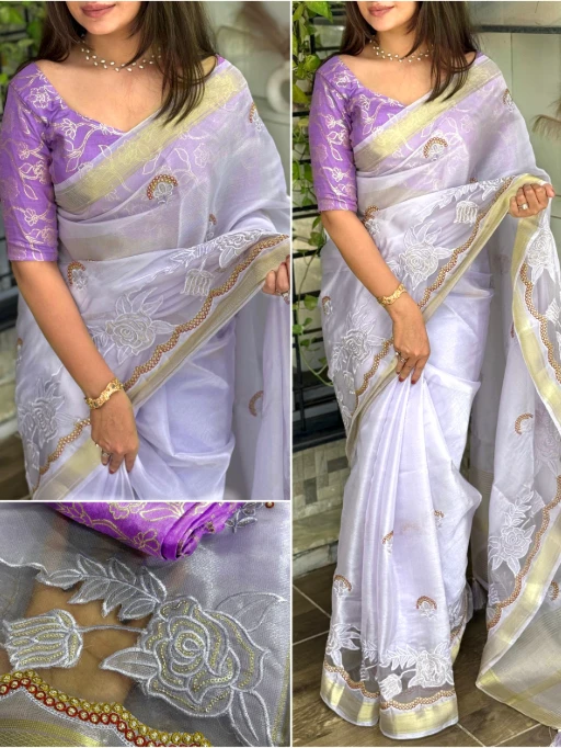 Buy Designer Tissue Silk Saree for Wedding