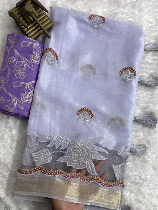 Buy Designer Tissue Silk Saree for Wedding