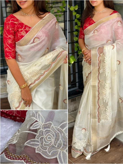 Buy Designer Tissue Silk Saree for Wedding
