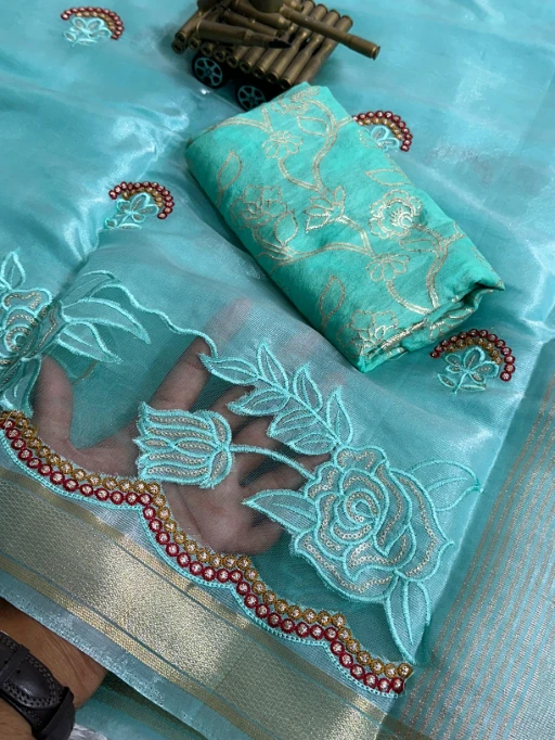 Buy Designer Tissue Silk Saree for Wedding