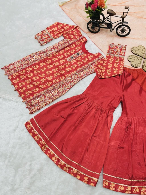 Buy Stylish Small Girls Sharara Salwar Suit