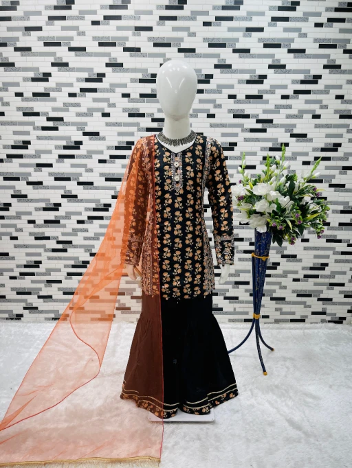 Buy Stylish Small Girls Sharara Salwar Suit