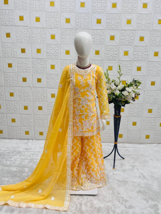 Buy Wedding Small Girls Plazzo Salwar Suit