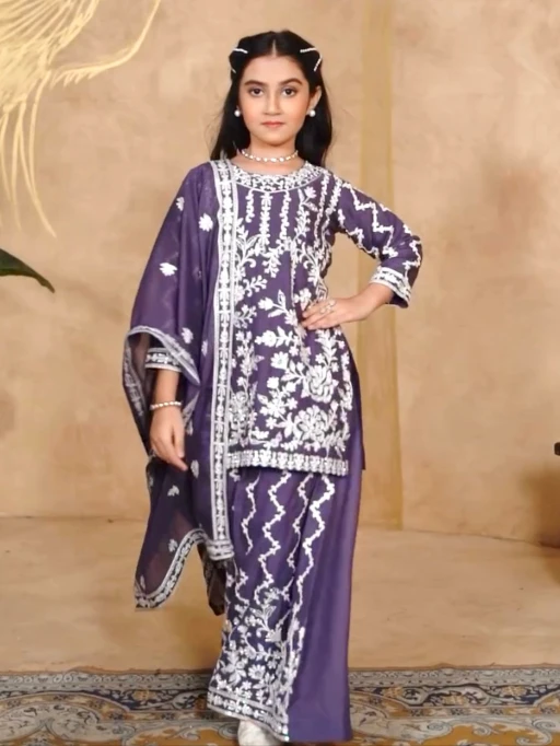 Buy Wedding Small Girls Plazzo Salwar Suit