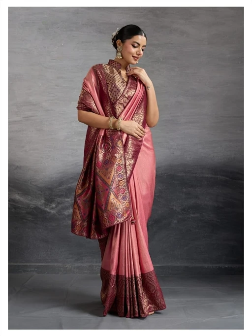 Kanjivaram Soft Silk Saree with Kadiyal Pattern