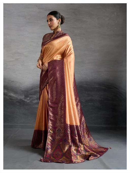 Kanjivaram Soft Silk Saree with Kadiyal Pattern