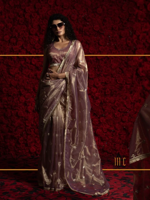 RTW Organza Saree with Handwork Wedding Saree