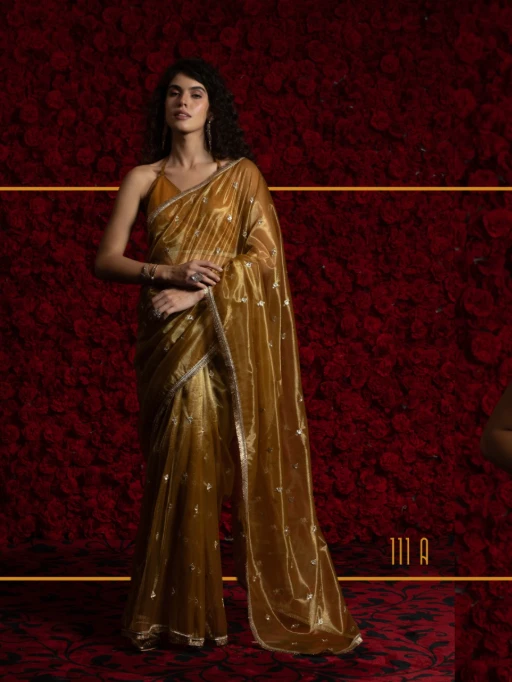 RTW Organza Saree with Handwork Wedding Saree