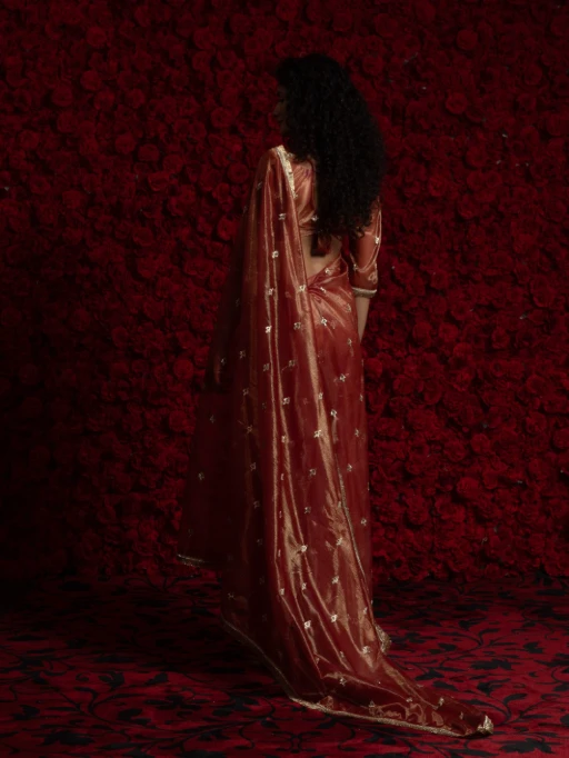RTW Organza Saree with Handwork Wedding Saree