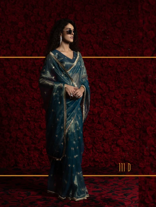 RTW Organza Saree with Handwork Wedding Saree