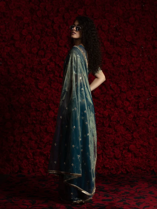 RTW Organza Saree with Handwork Wedding Saree