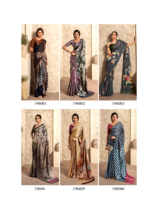 Satin Crepe Printed Winter Wear Saree