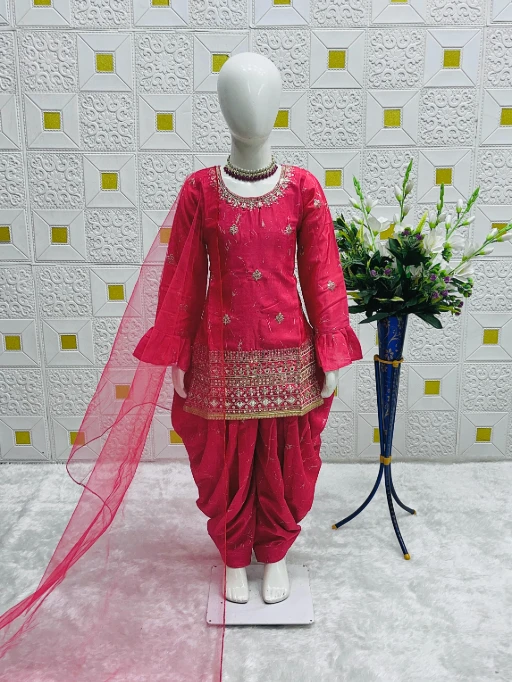 Small Girls Patiala Salwar Suit for Wedding