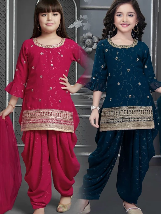 Small Girls Patiala Salwar Suit for Wedding