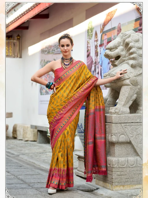 Soft Ikkat Diwali Wear Saree