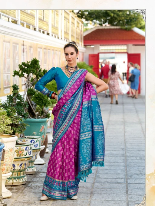 Soft Ikkat Diwali Wear Saree