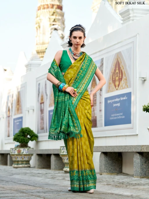 Soft Ikkat Diwali Wear Saree