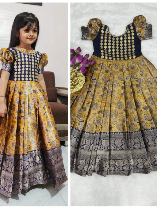 Wedding Wear Silk Small Girls Gown
