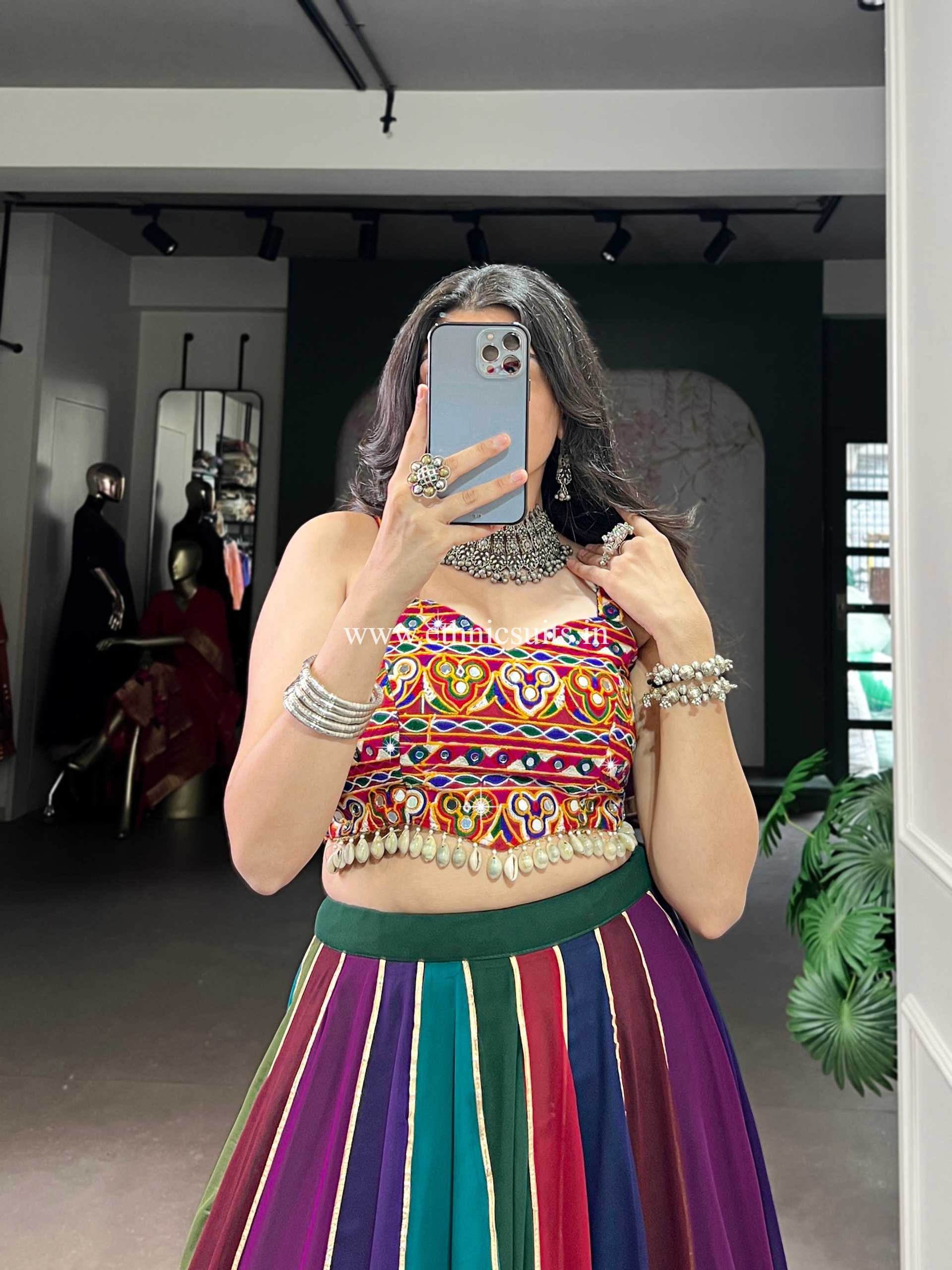 Dark Shade Multi Color Chaniya Choli