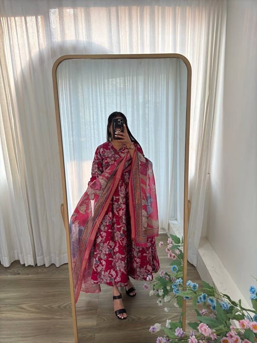 Angrakha Pattern Gown with Dupatta
