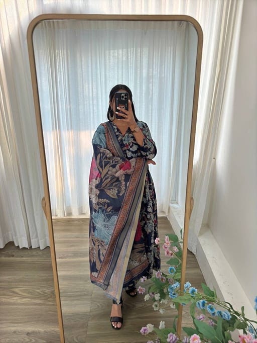 Angrakha Pattern Gown with Dupatta