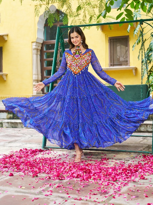 Bandhini Printed Navratri Gown