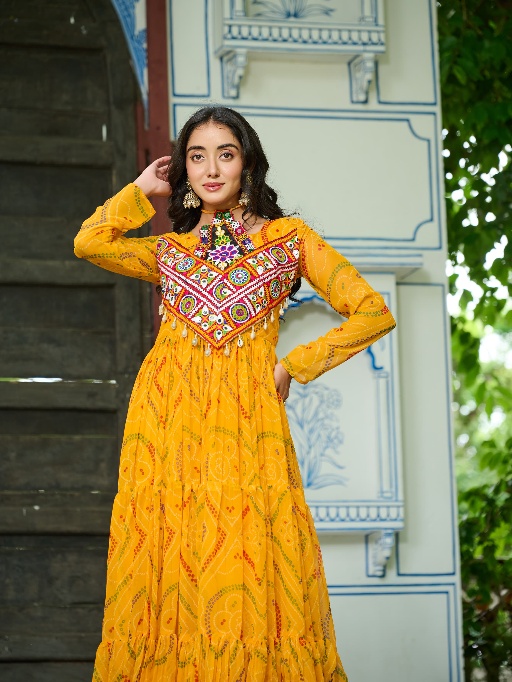 Bandhini Printed Navratri Gown