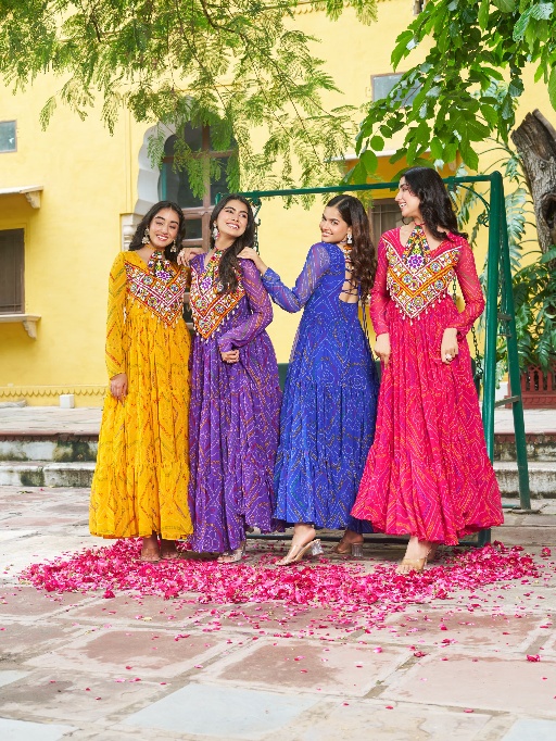Bandhini Printed Navratri Gown