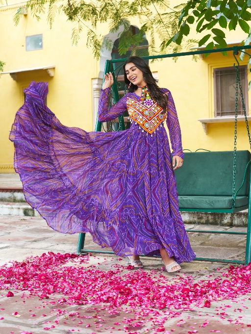 Bandhini Printed Navratri Gown