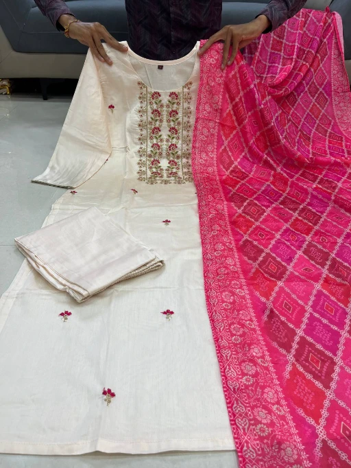 Buy Banarasi Bandhej Suit Set