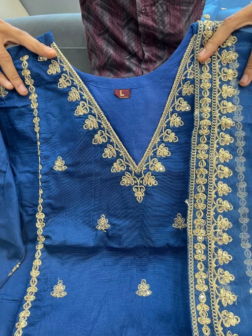 Festive Wear Blue Kurta Sharara Set