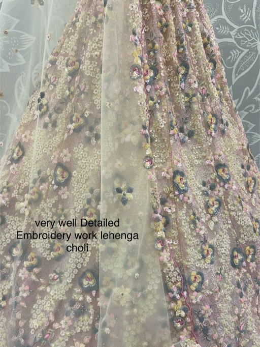 Floral Embroidery Bridal Net Lehenga Choli