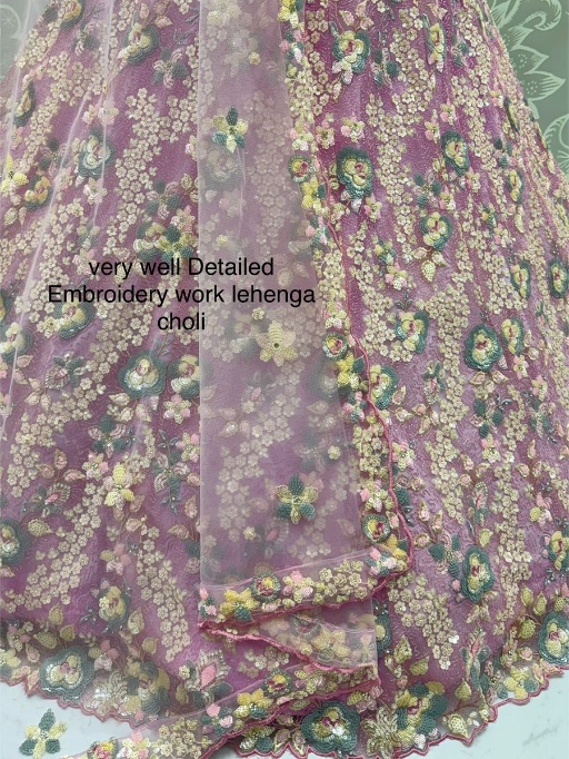 Floral Embroidery Bridal Net Lehenga Choli
