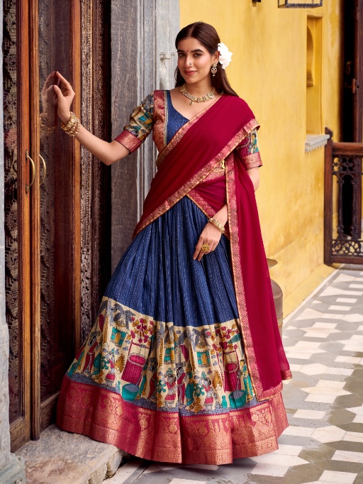 Kalamkari Printed Wedding Lehenga Choli
