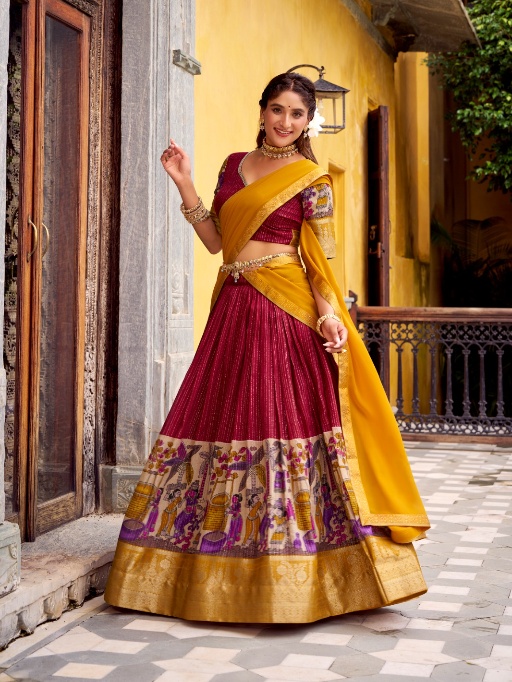 Kalamkari Printed Wedding Lehenga Choli