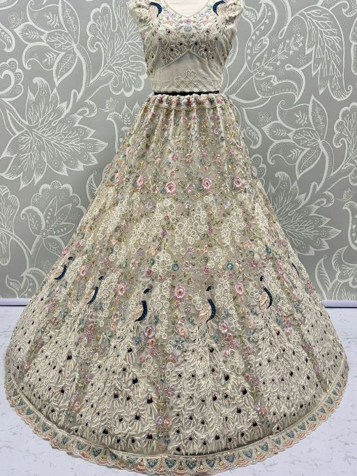 Peacock Embroidery Worked Bridal Lehenga Choli